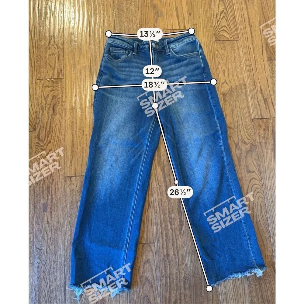 Vervet denim love so true high rise raw hem wide leg jeans 29/8 - Picture 4 of 9